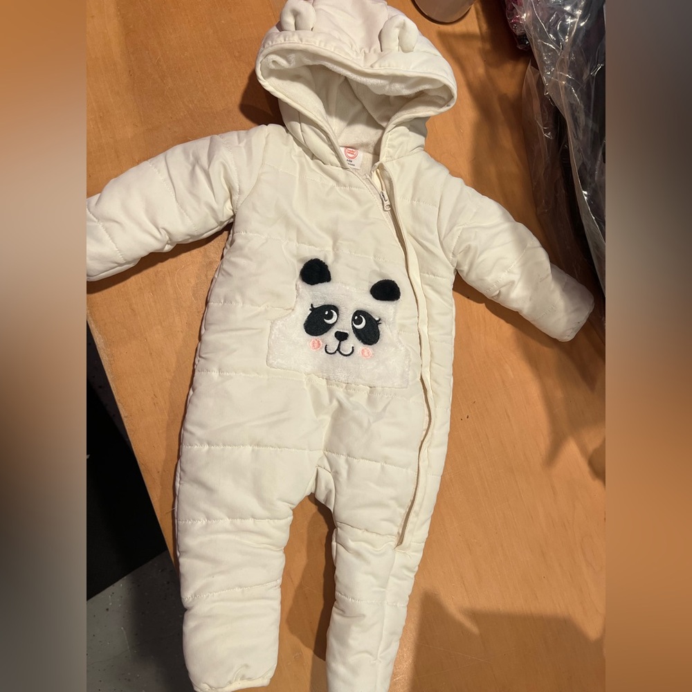 Wonder Nation Cream and Black Panda Footies
